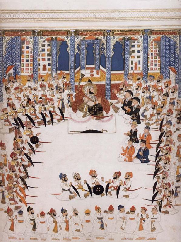 unknow artist Maharana Jawan Singh of Mewar within the Royal Palace of Udaipur oil painting image